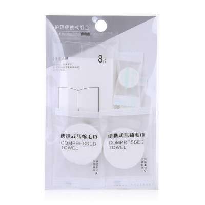 4 Pieces Travel essential 100% cotton disposable compressed white tablet towel D0905